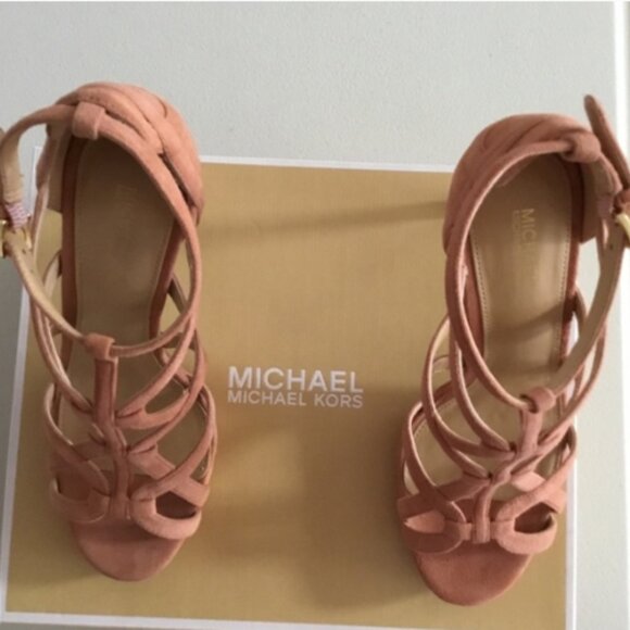 NEW MICHAEL Michael Kors Sandra Suede Platform Sandal - Picture 3 of 5